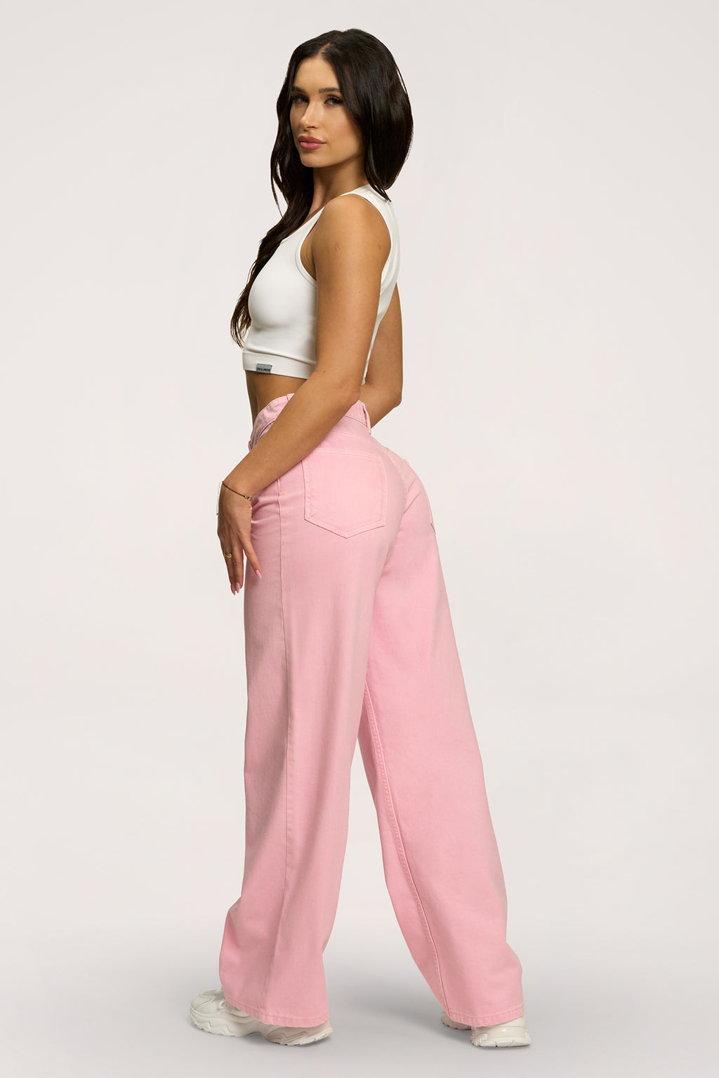 Blugi boyfriend pink
