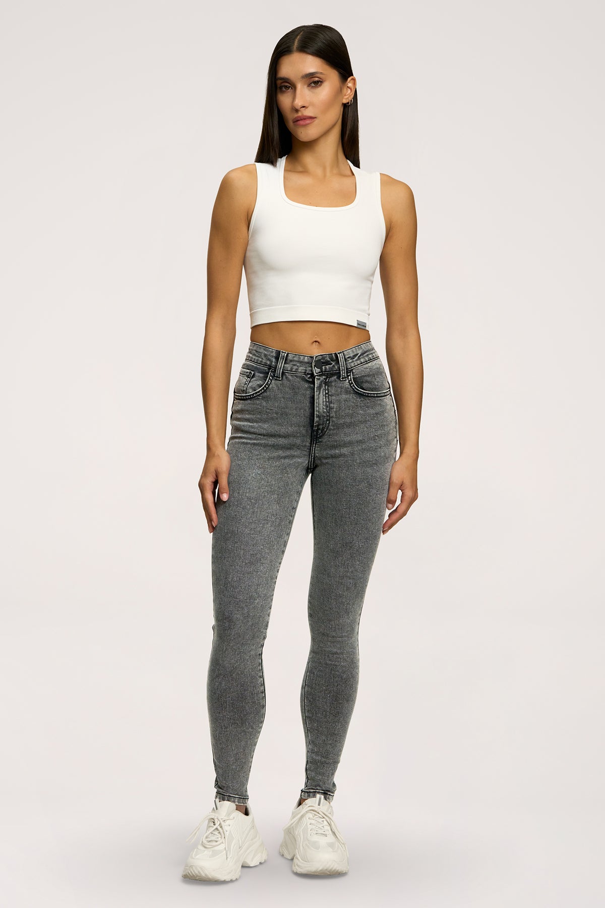 Blugi skinny perfect slim light grey