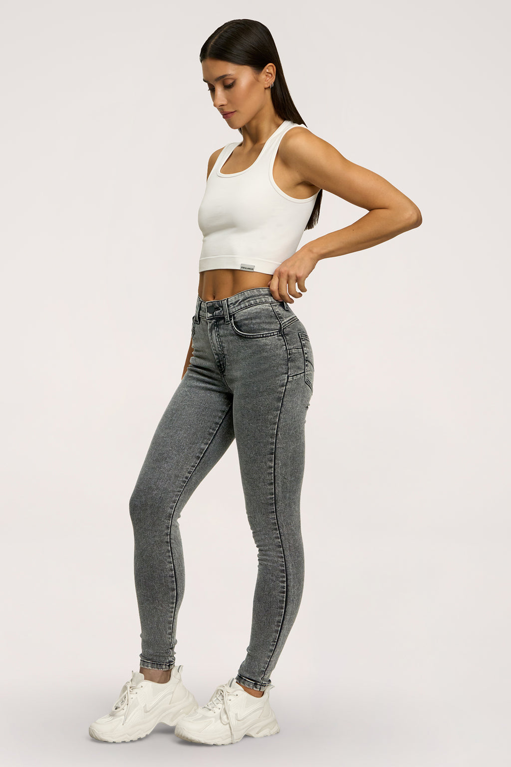 Blugi skinny perfect slim light grey