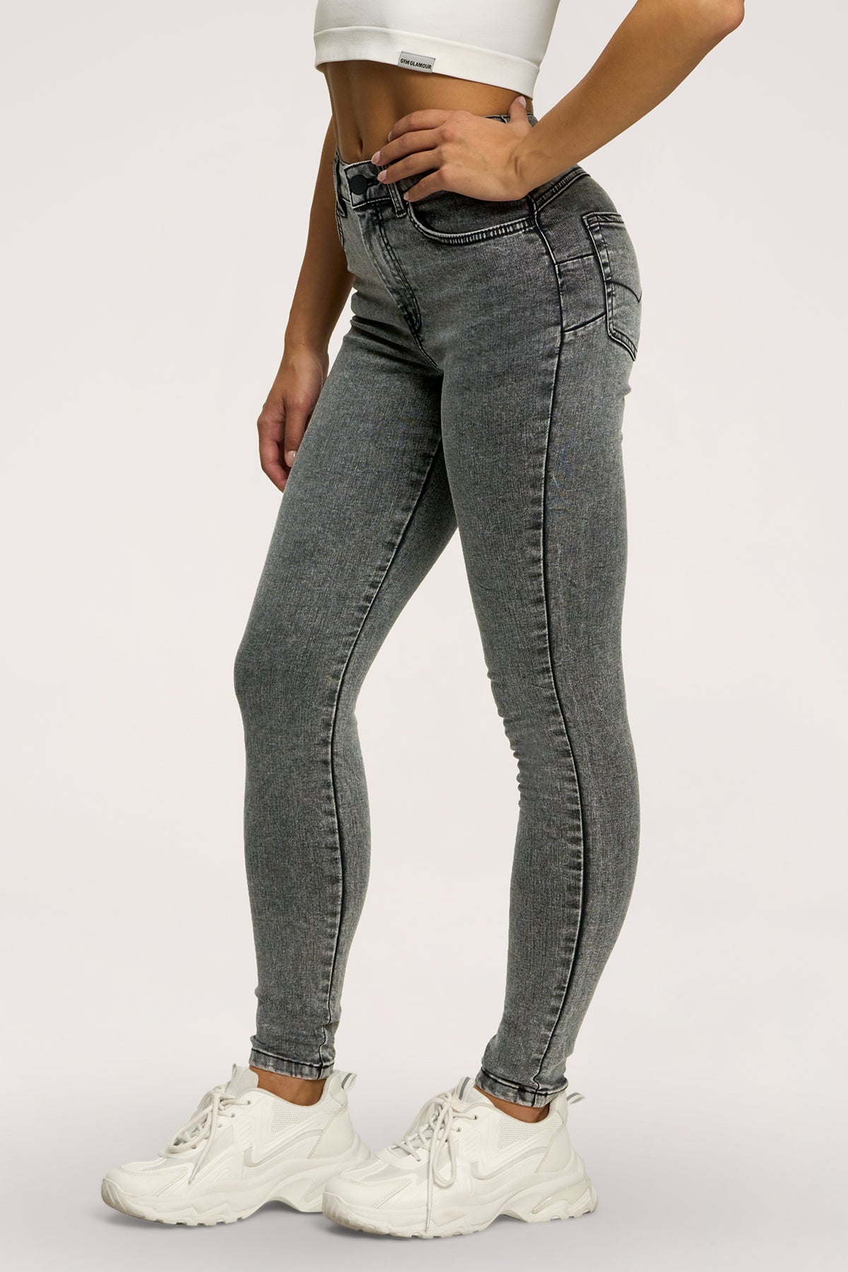 Blugi skinny perfect slim light grey