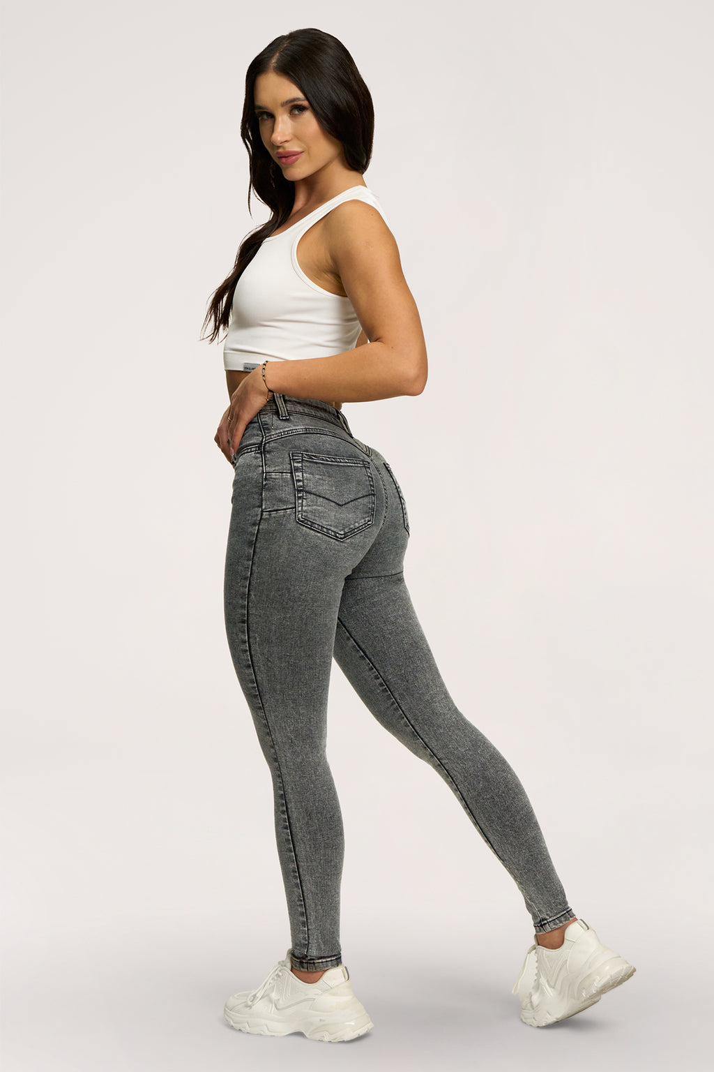Blugi skinny perfect slim light grey