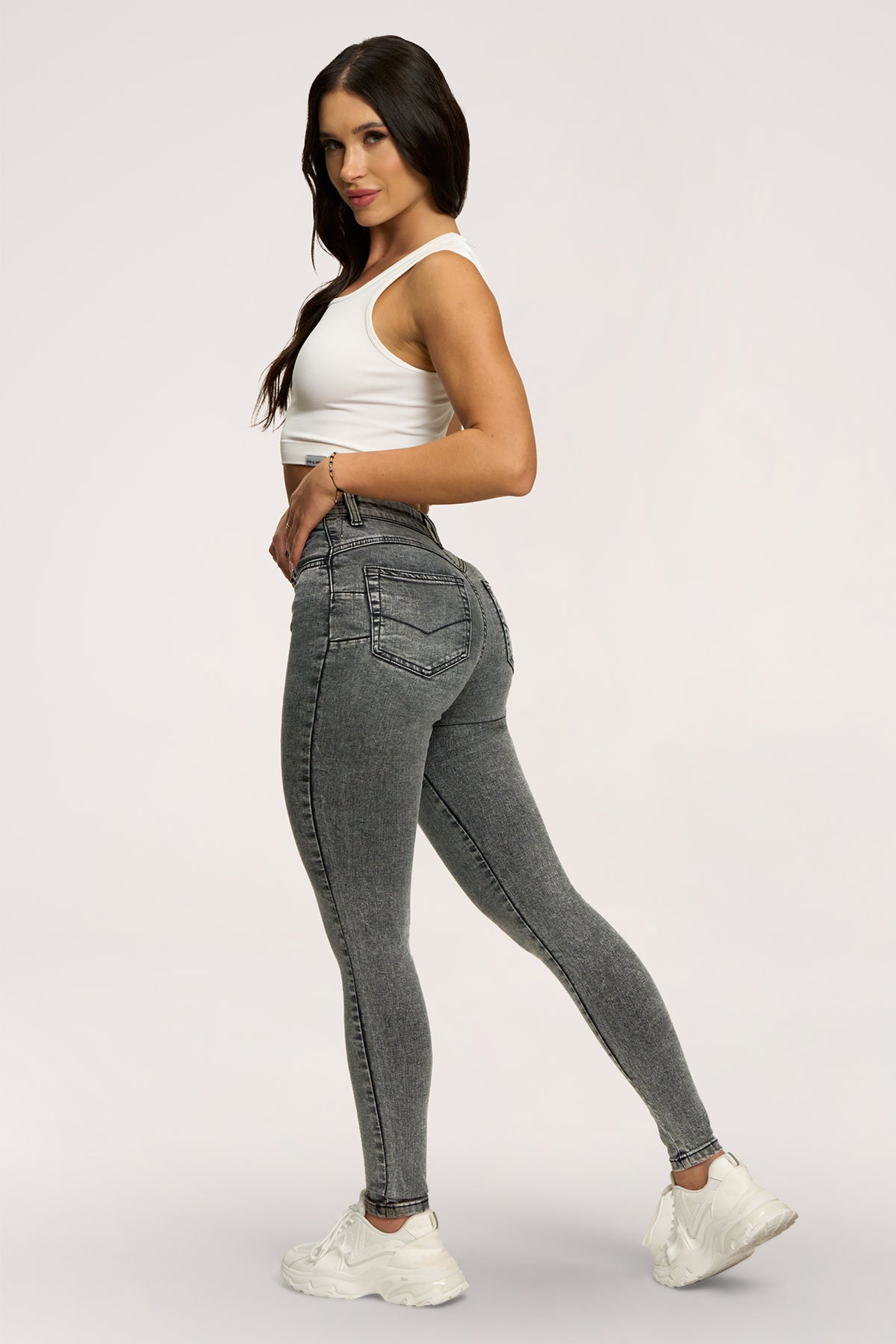 Blugi skinny perfect slim light grey