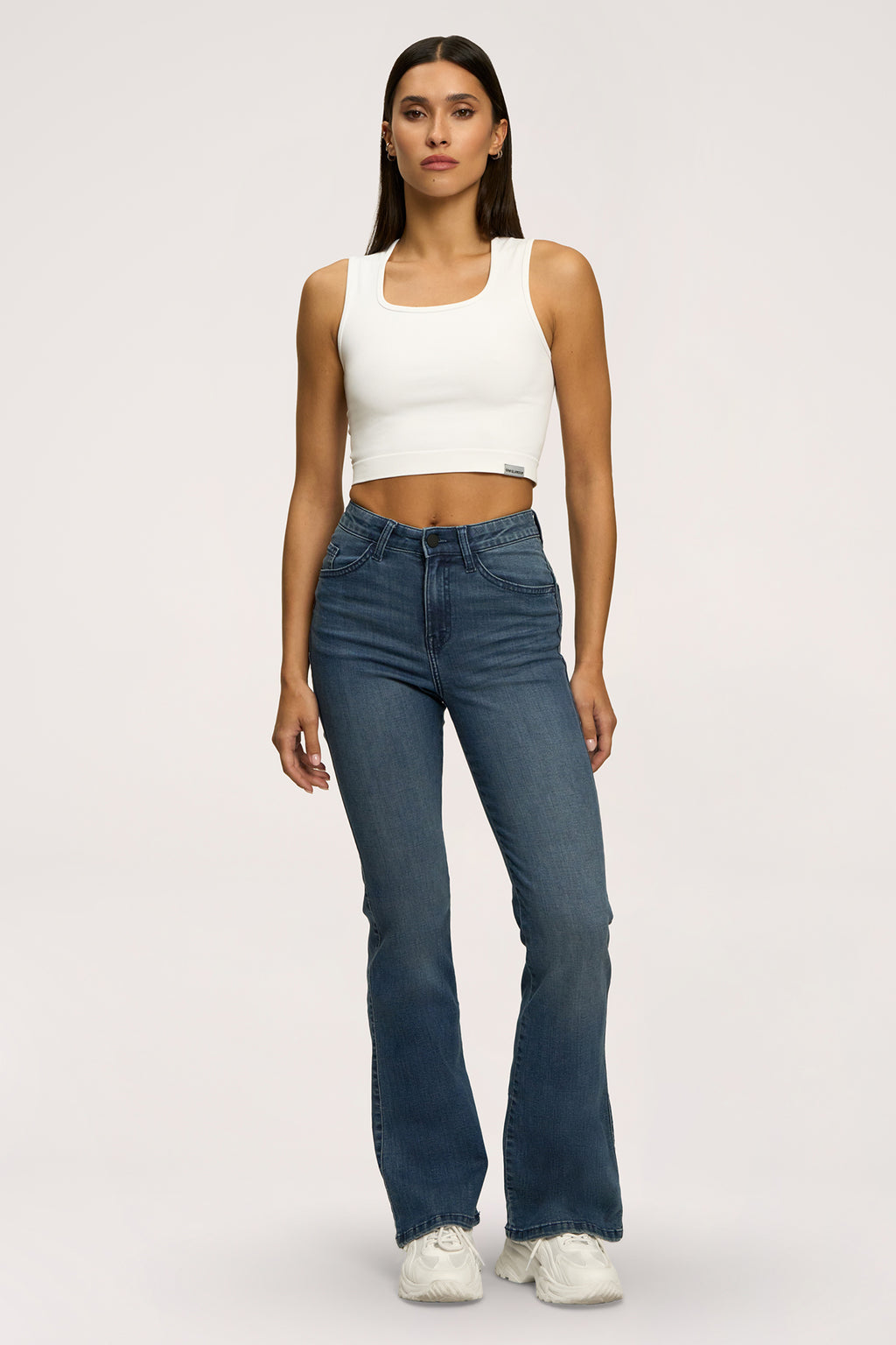 Blugi evazați perfect slim navy blue