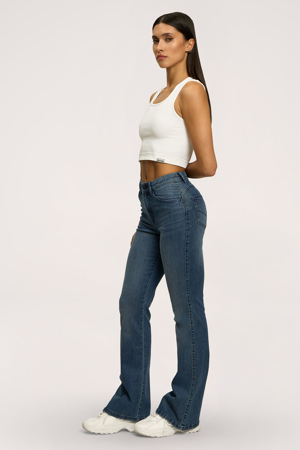 Blugi evazați perfect slim navy blue