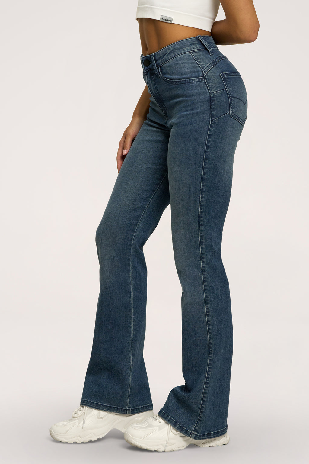 Blugi evazați perfect slim navy blue
