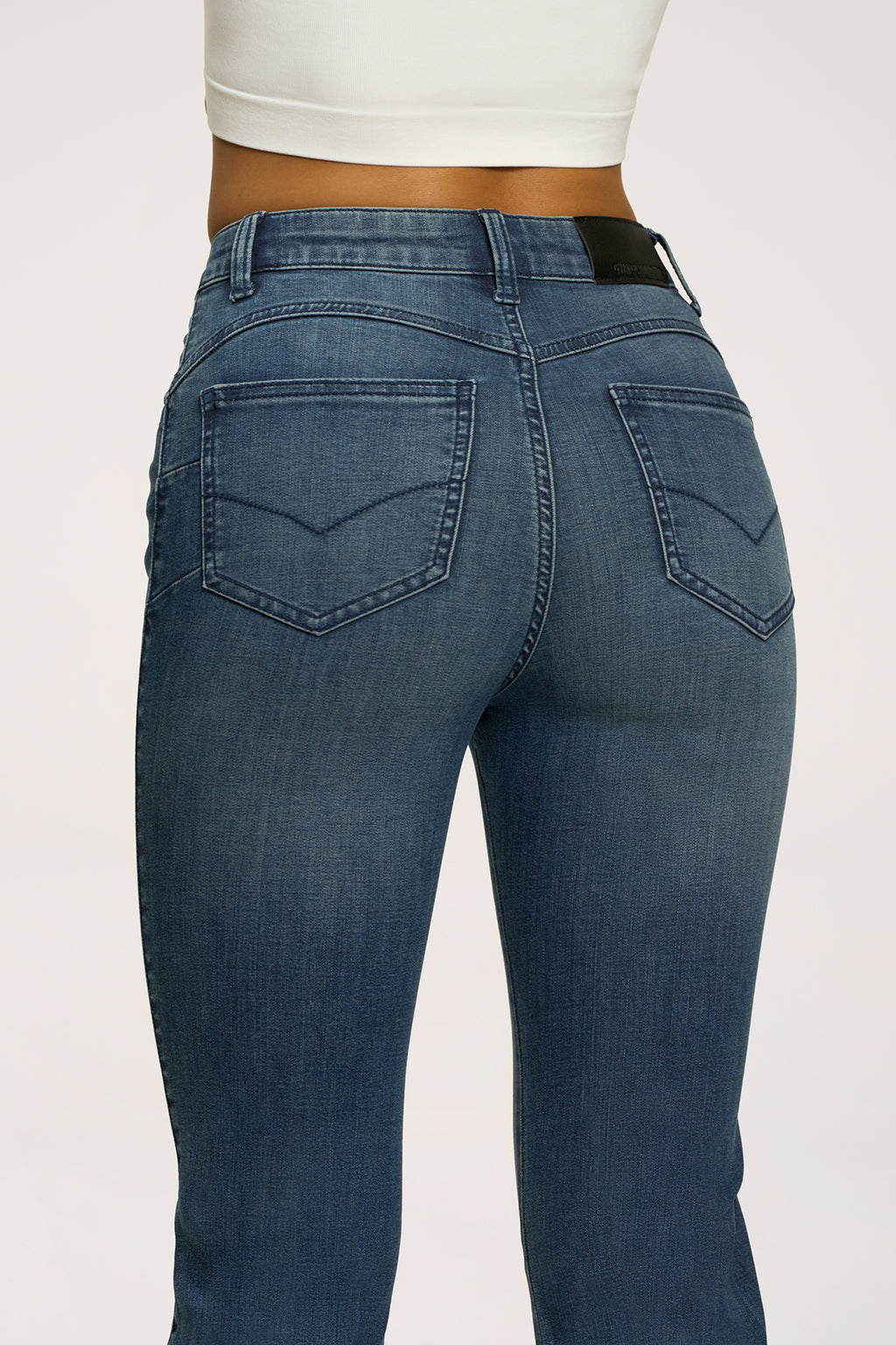 Blugi evazați perfect slim navy blue