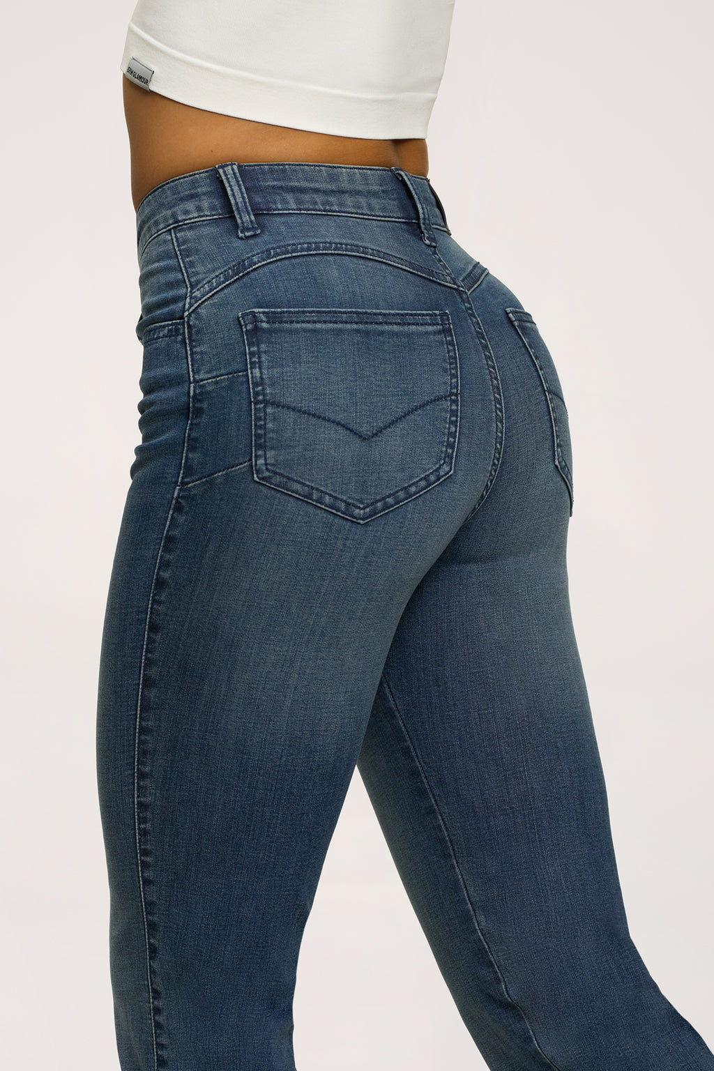 Blugi evazați perfect slim navy blue
