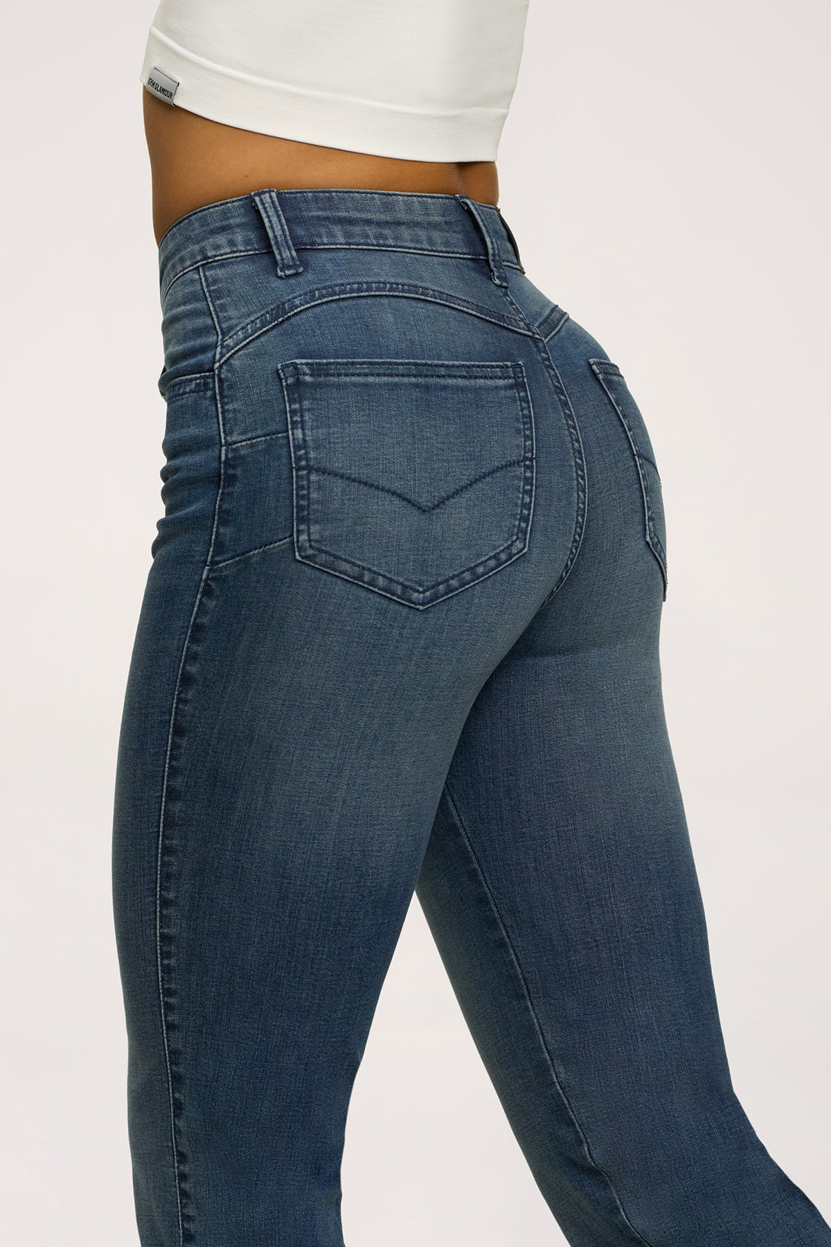 Blugi evazați perfect slim navy blue
