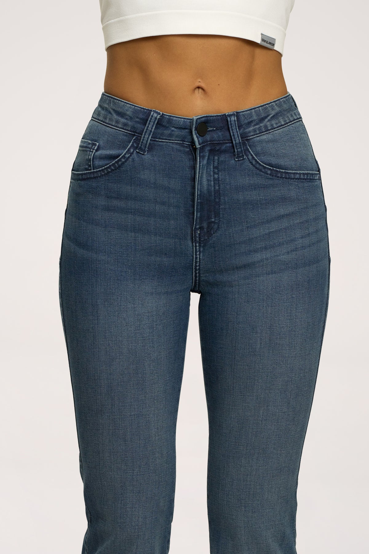 Blugi evazați perfect slim navy blue