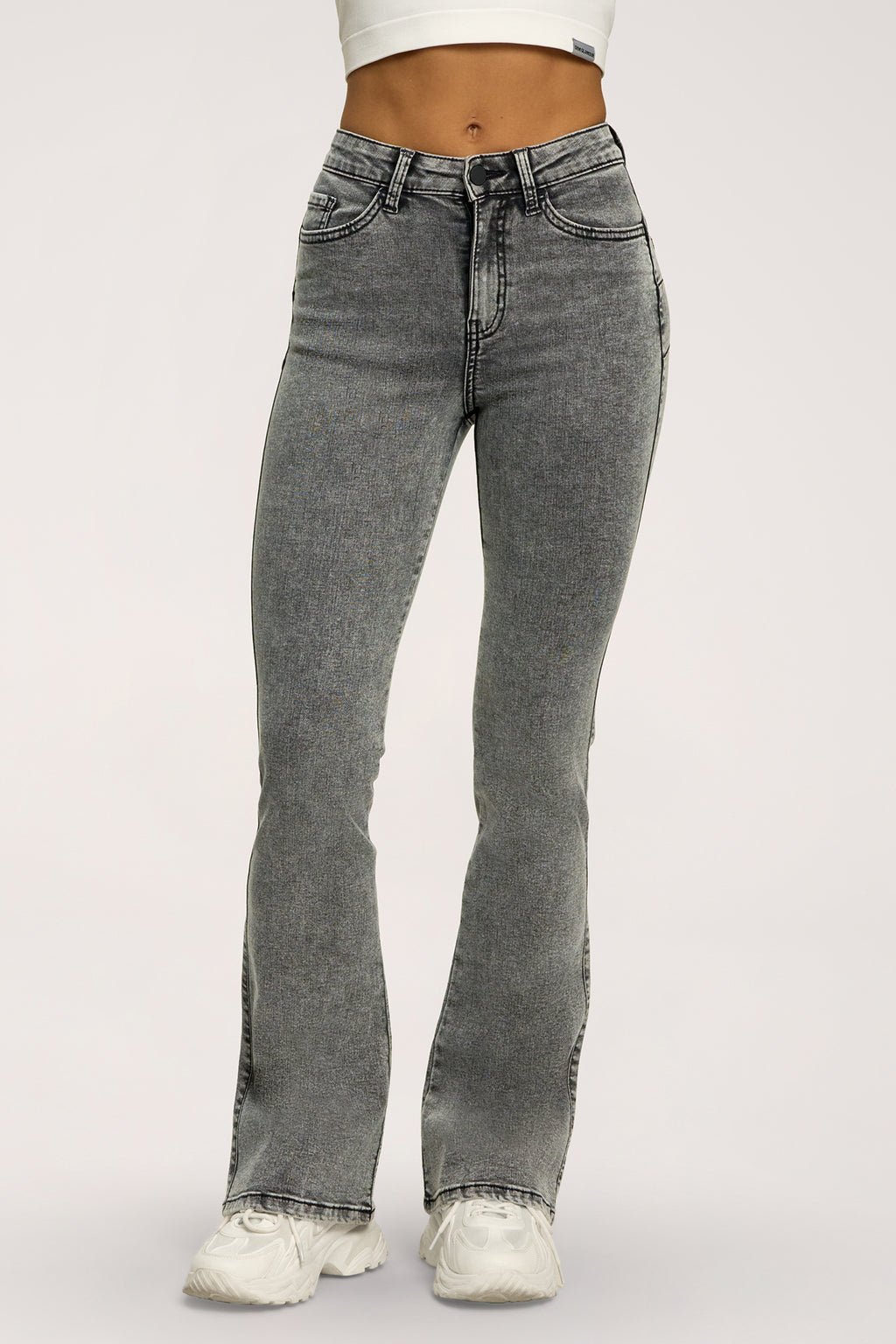 Blugi evazați perfect slim light grey