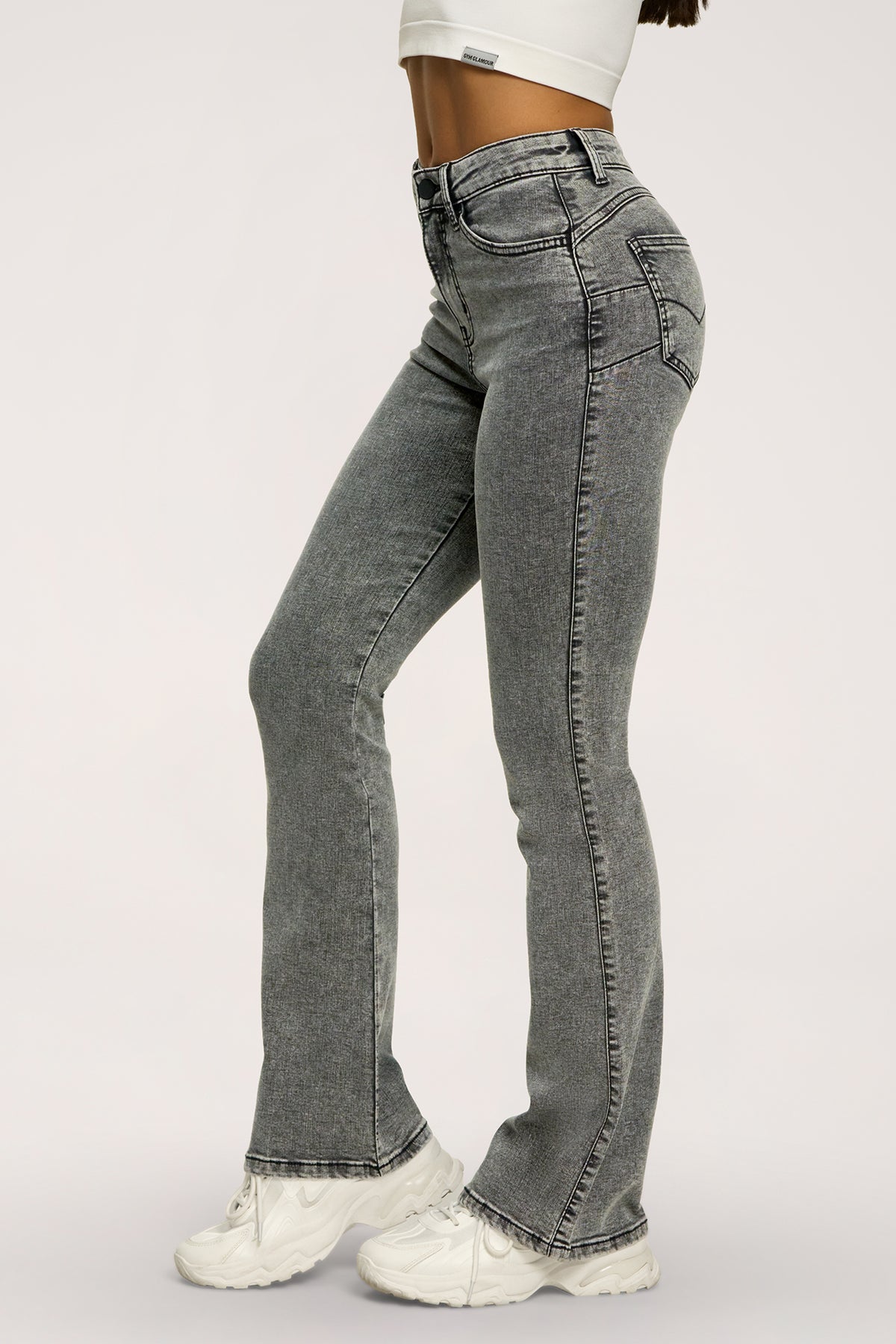 Blugi evazați perfect slim light grey