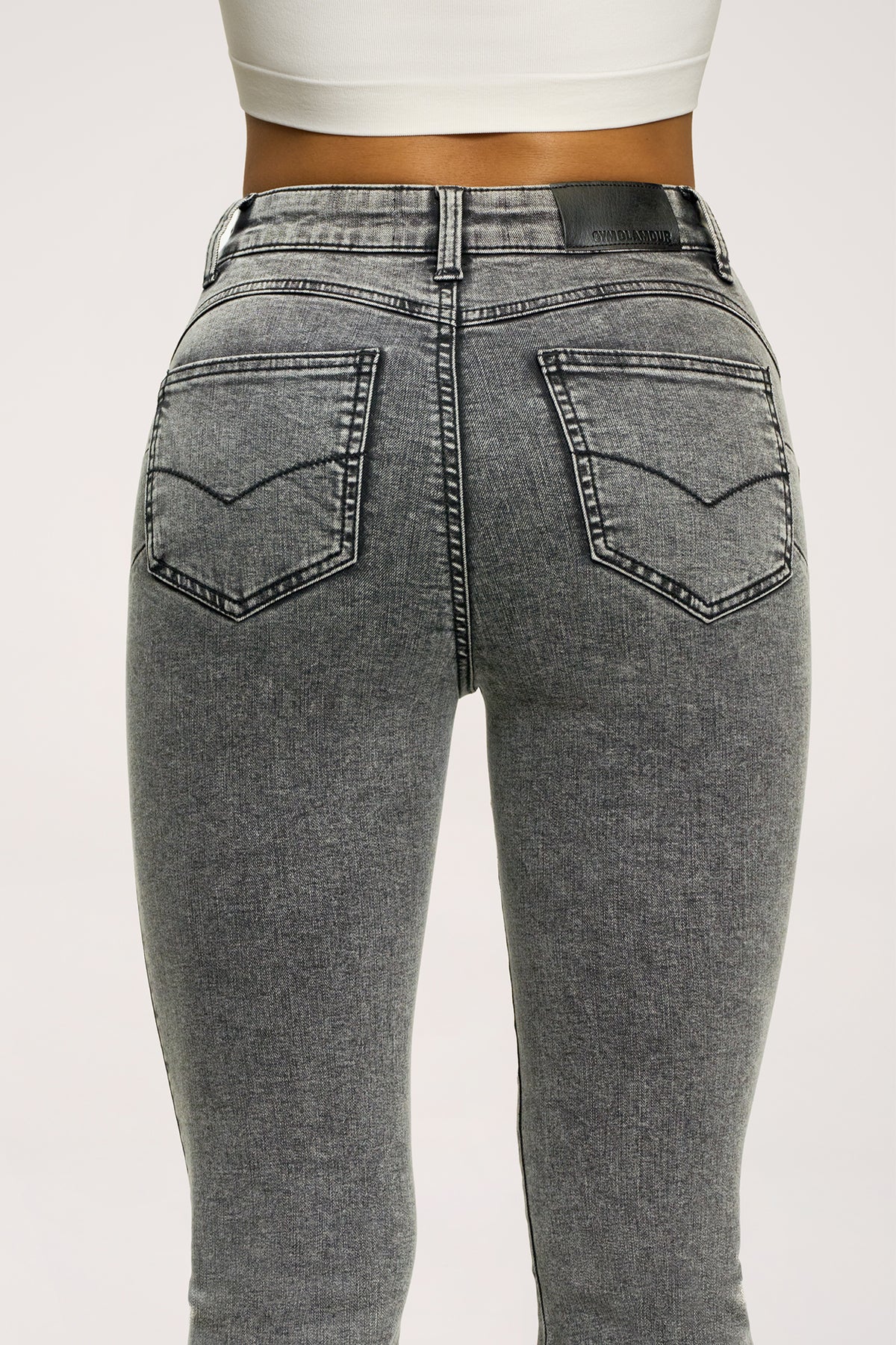 Blugi evazați perfect slim light grey