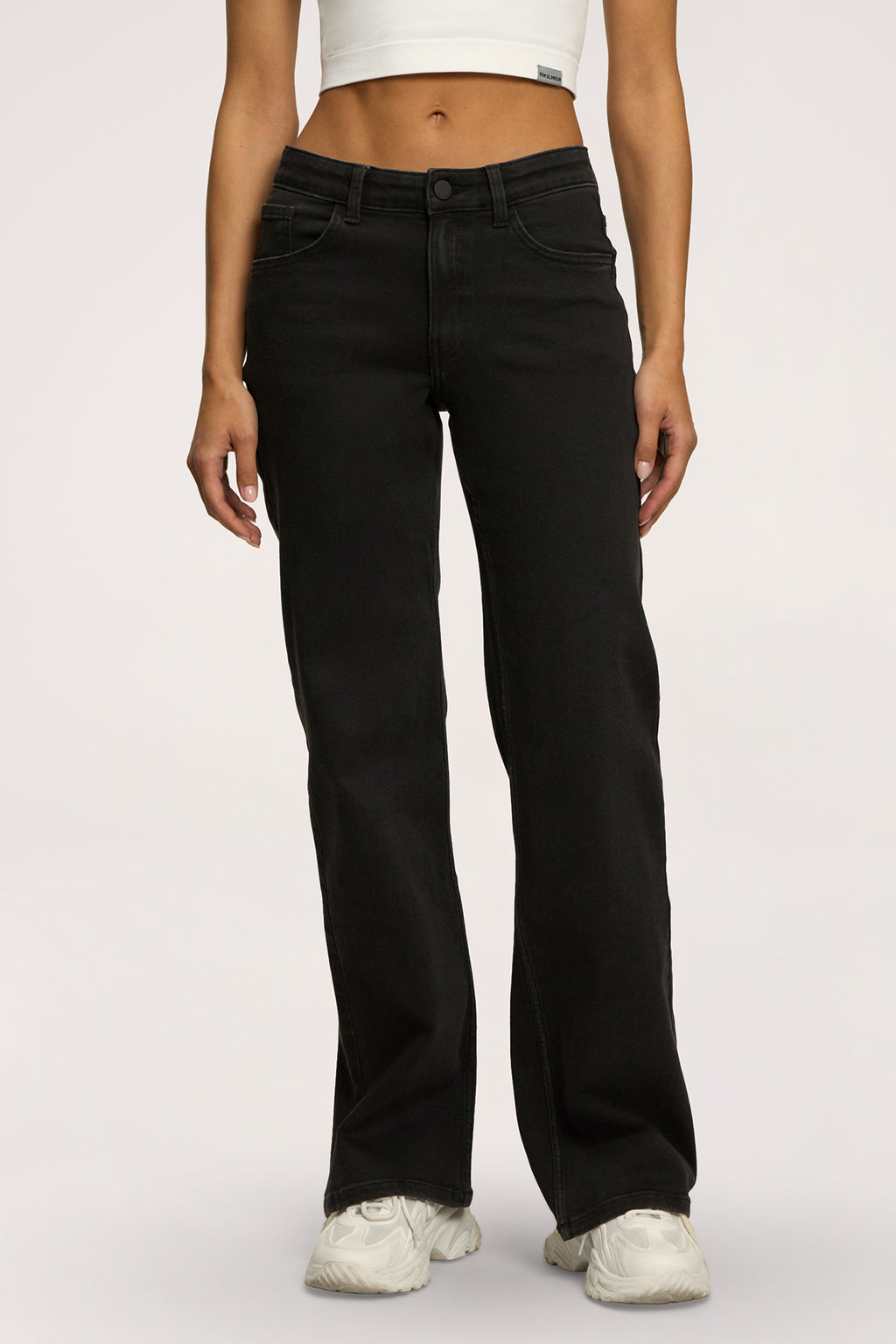 Blugi wide cu talie joasă black