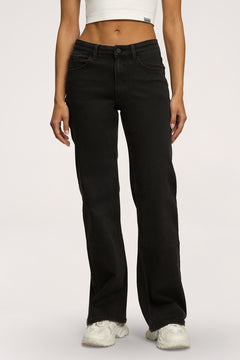 Blugi wide cu talie joasă black