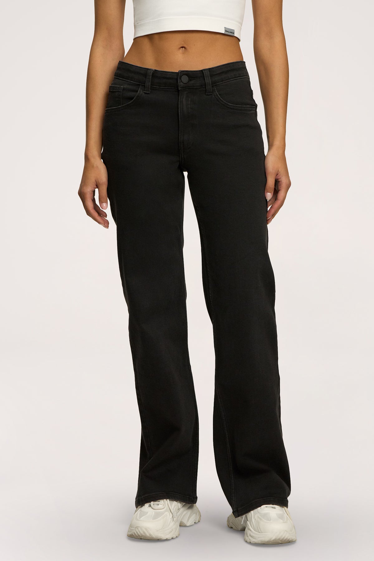Blugi wide cu talie joasă black