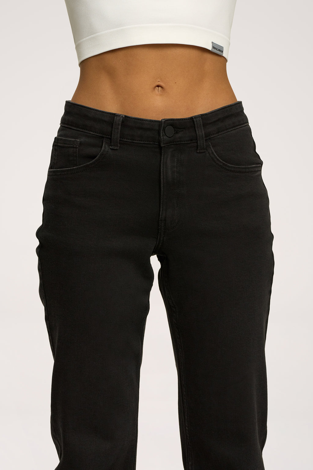 Blugi wide cu talie joasă black