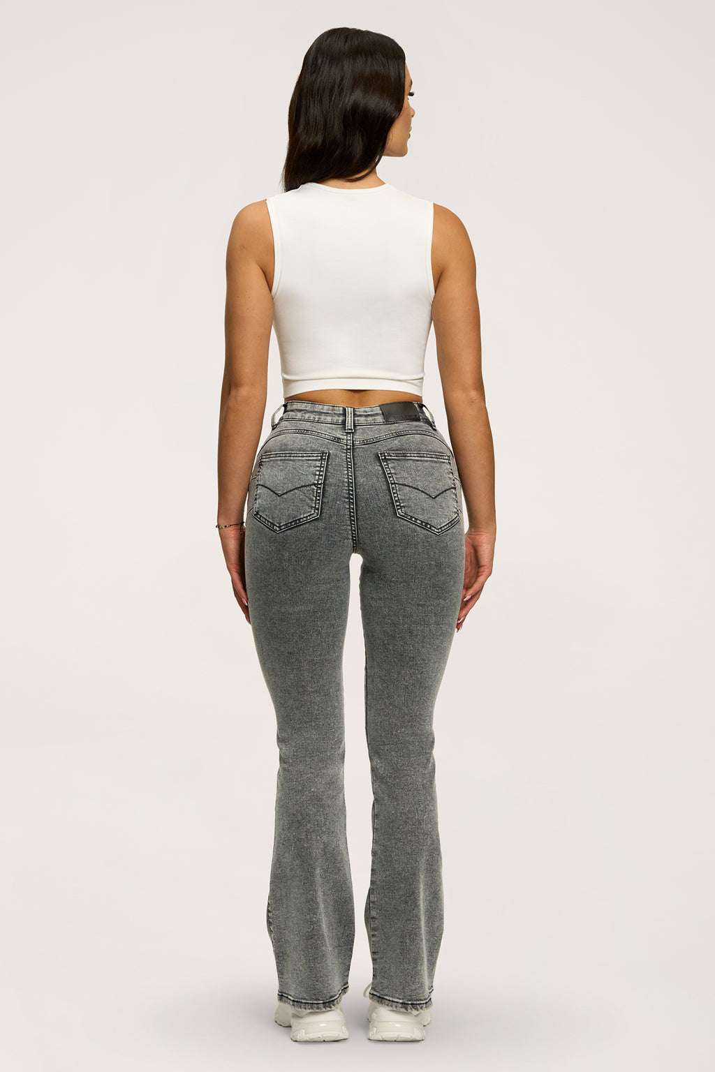 Blugi evazați perfect slim light grey