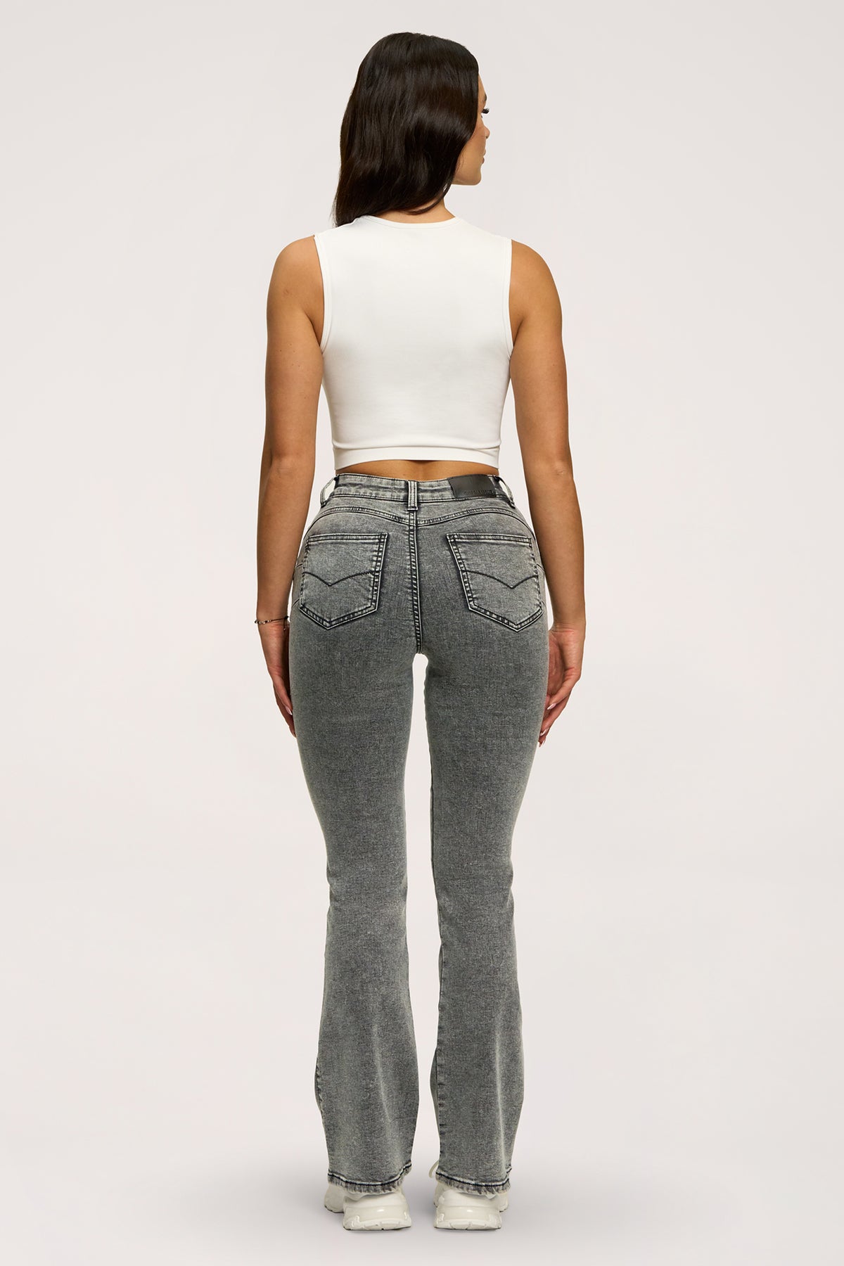 Blugi evazați perfect slim light grey