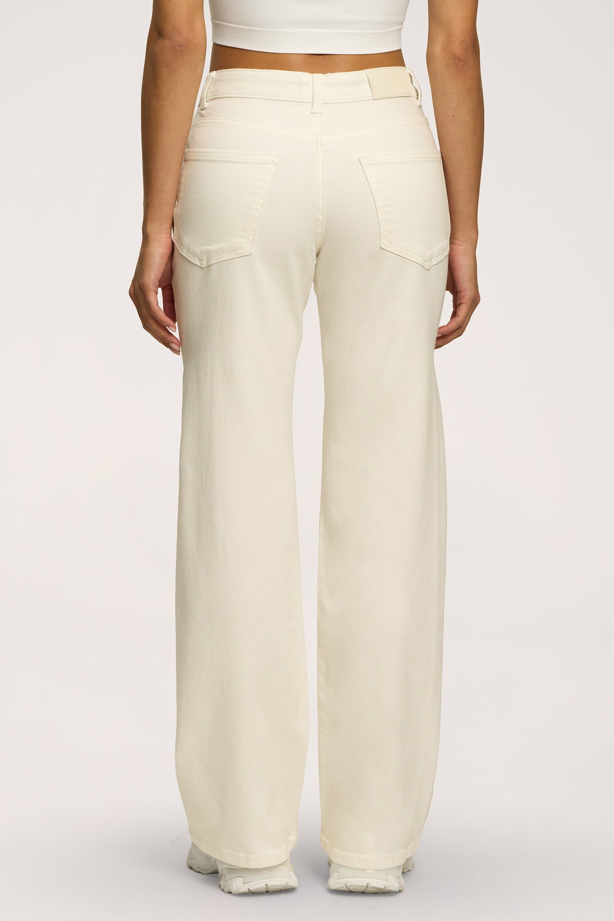 Blugi wide cu talie joasă off white