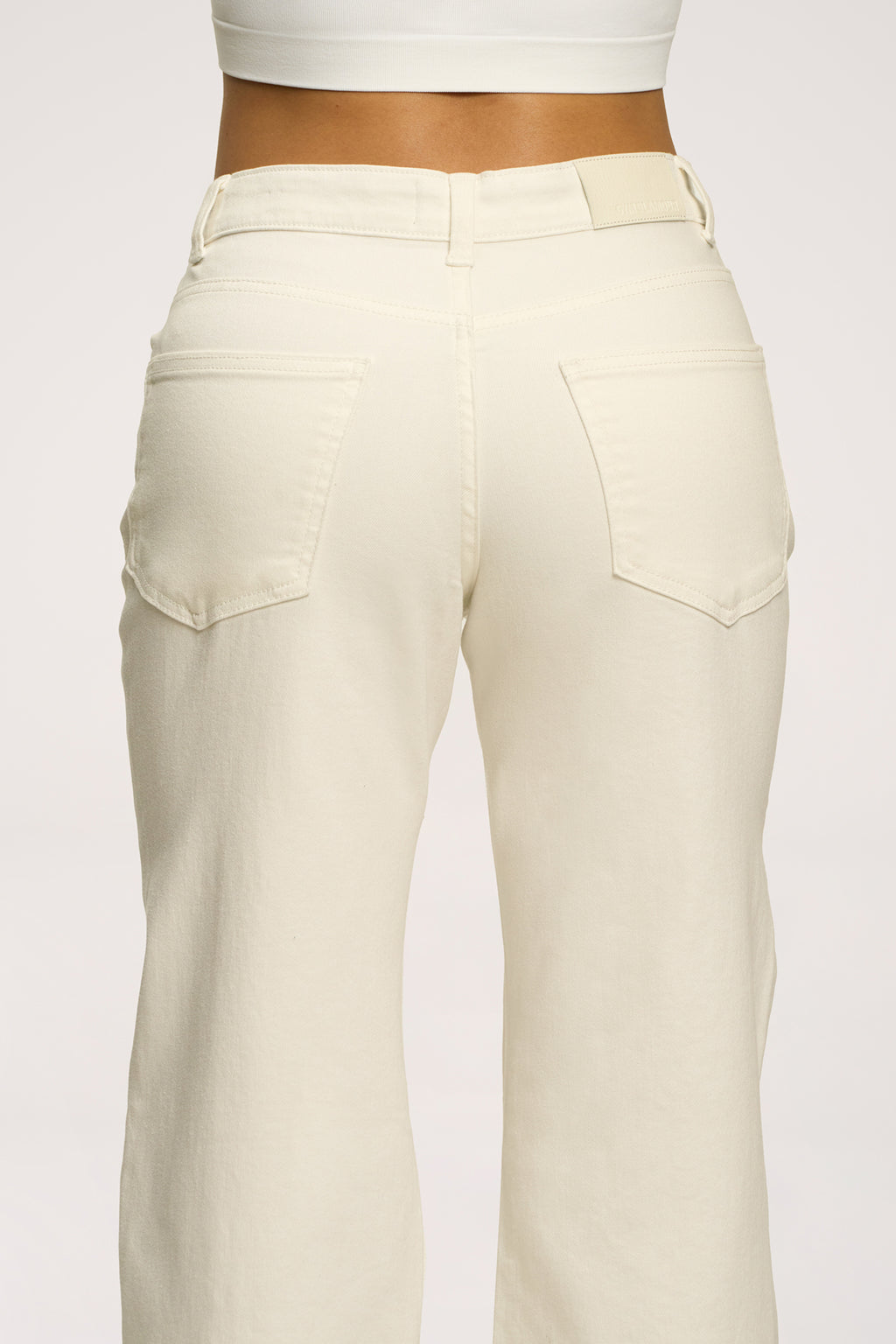 Blugi wide cu talie joasă off white