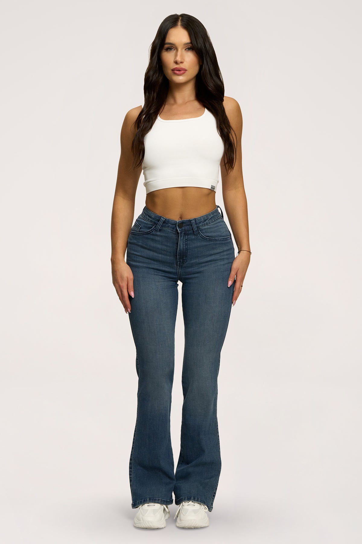 Blugi evazați perfect slim navy blue