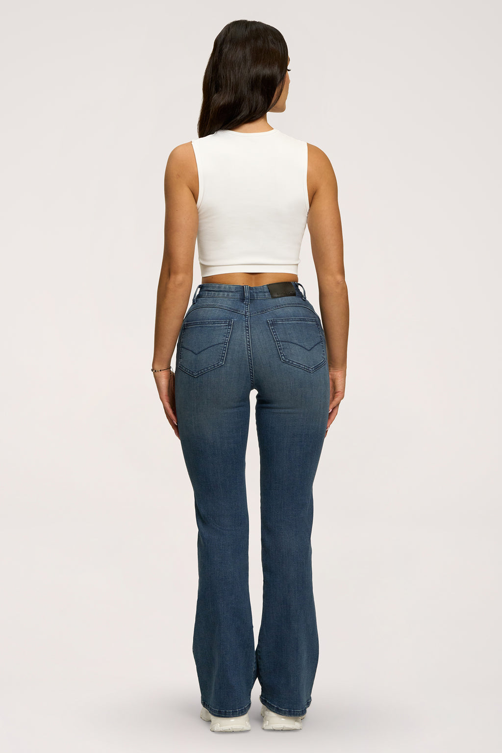 Blugi evazați perfect slim navy blue