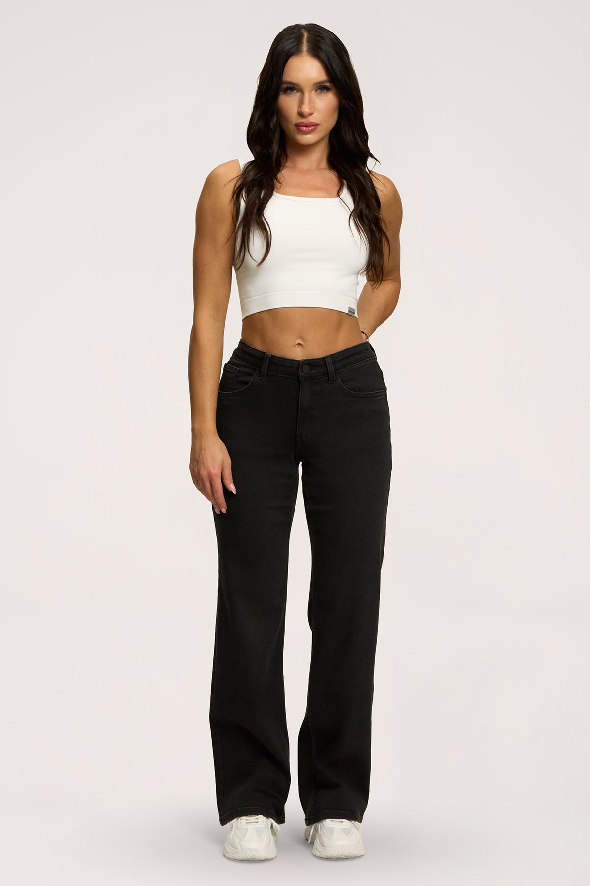 Blugi wide cu talie joasă black