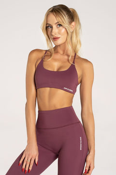 Sutien sport open back, maro