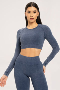 Rashguard-ul stone washed blue