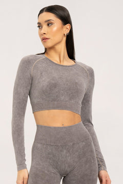 Rashguard-ul stone washed brown