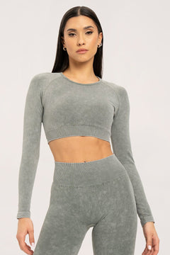 Rashguard-ul stone washed green