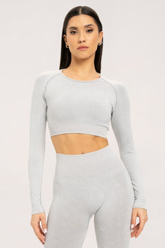 Rashguard-ul stone washed white