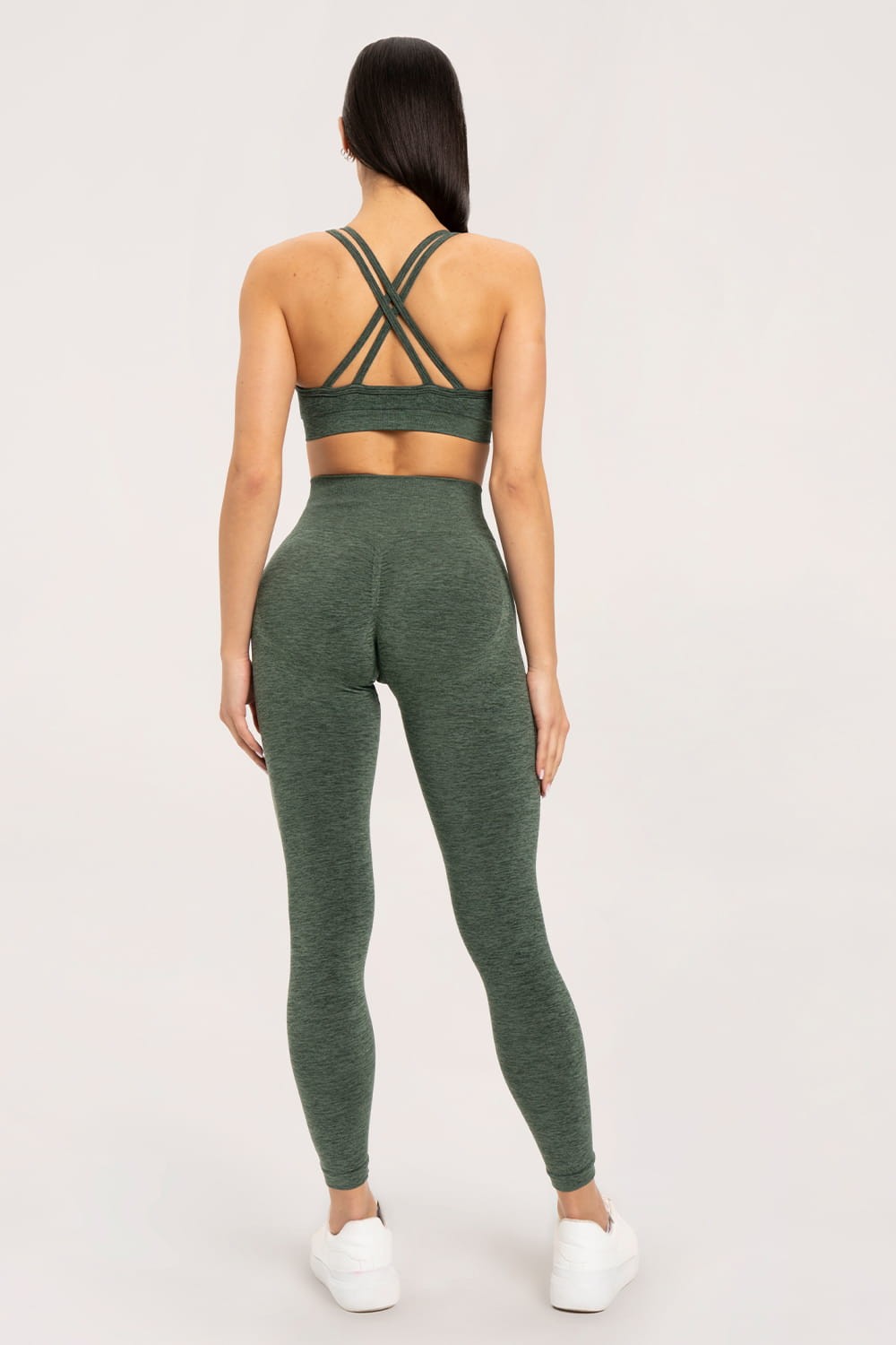 Leginsy seamless push up green
