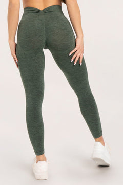Colanții seamless deep push up green