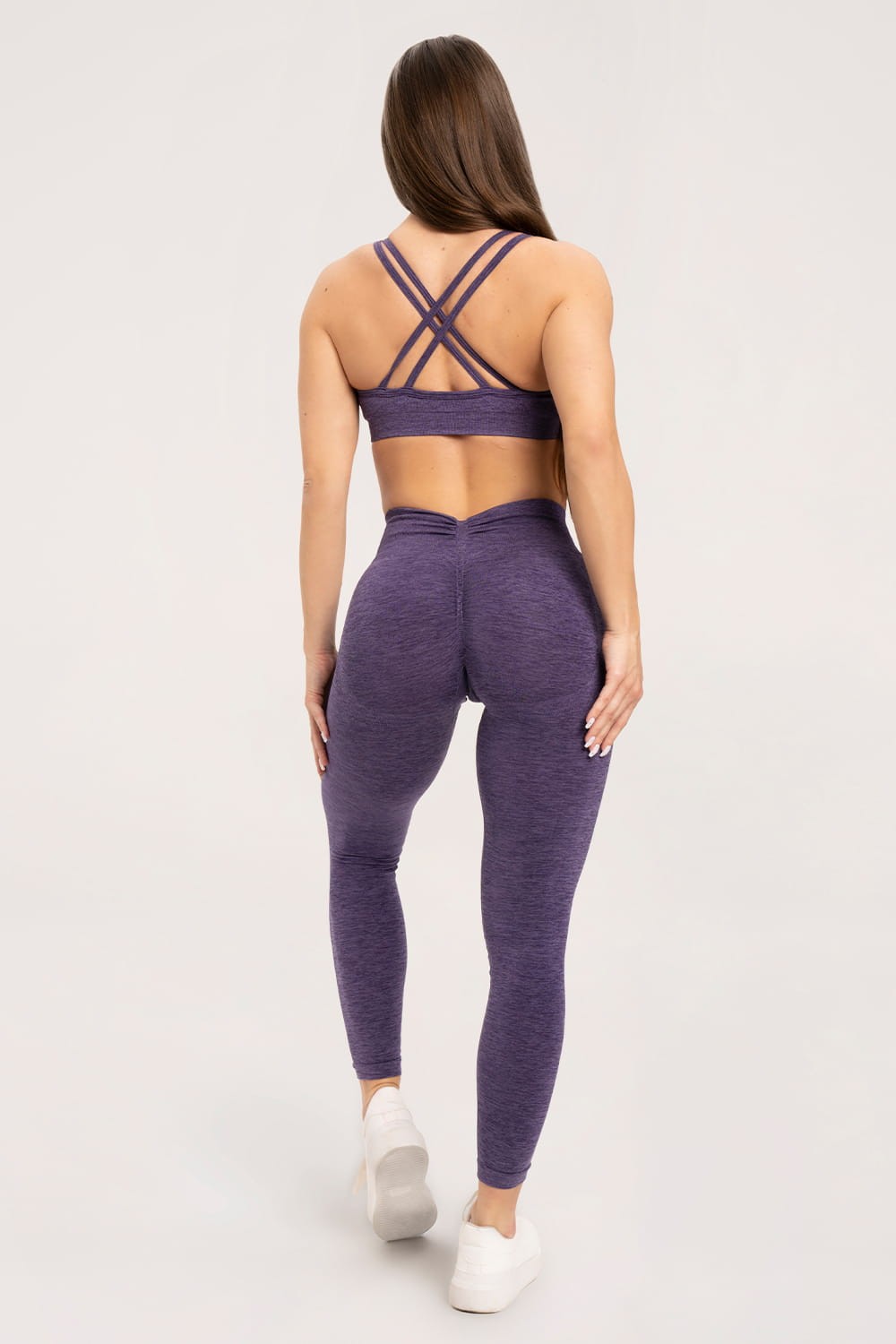Leginsy seamless deep push up plum