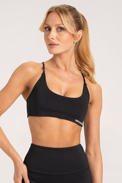 Sutien sport open back twist negru