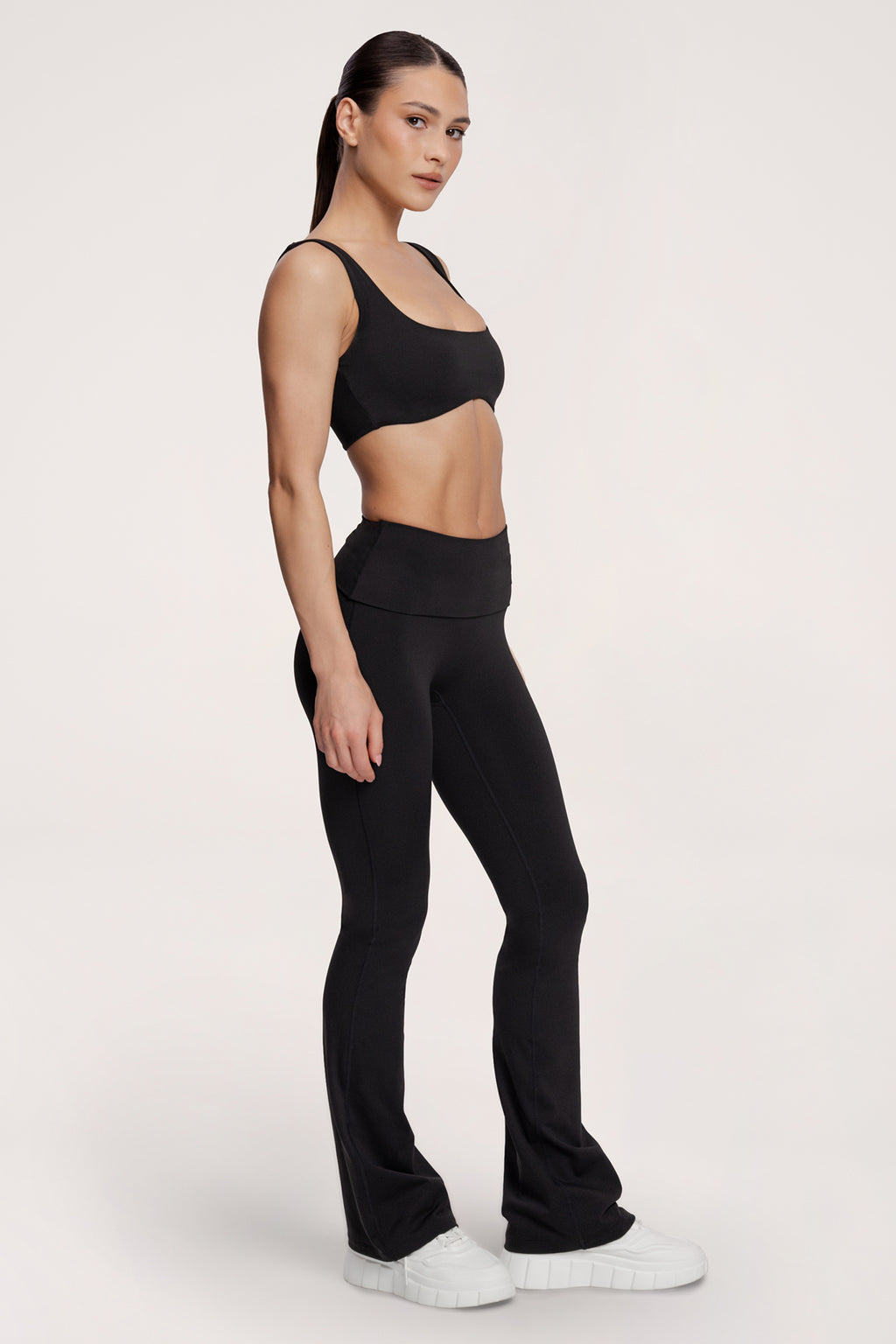 Colanți evazați pilates era black