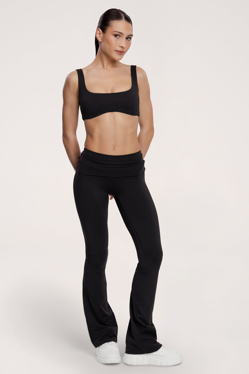 Colanți evazați pilates era black