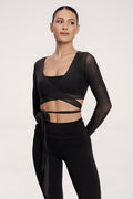 Cardigan cu legătură pilates era black
