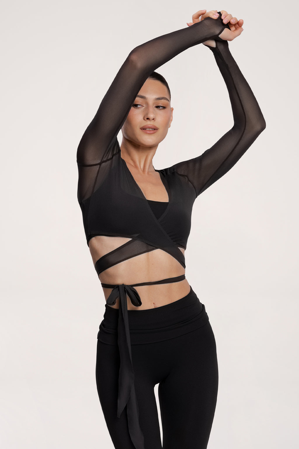 Cardigan cu legătură pilates era black