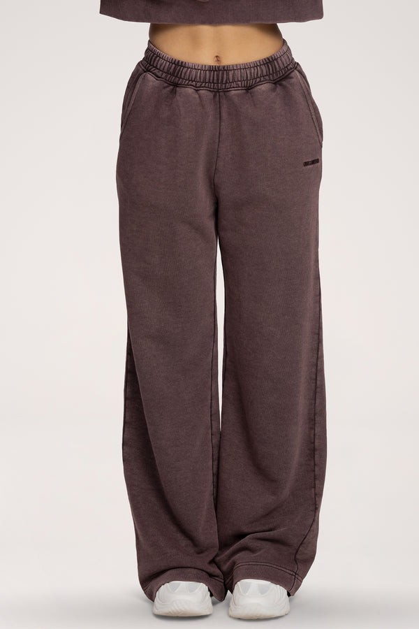 Pantaloni de trening cu croială dreaptă Easy chocolate