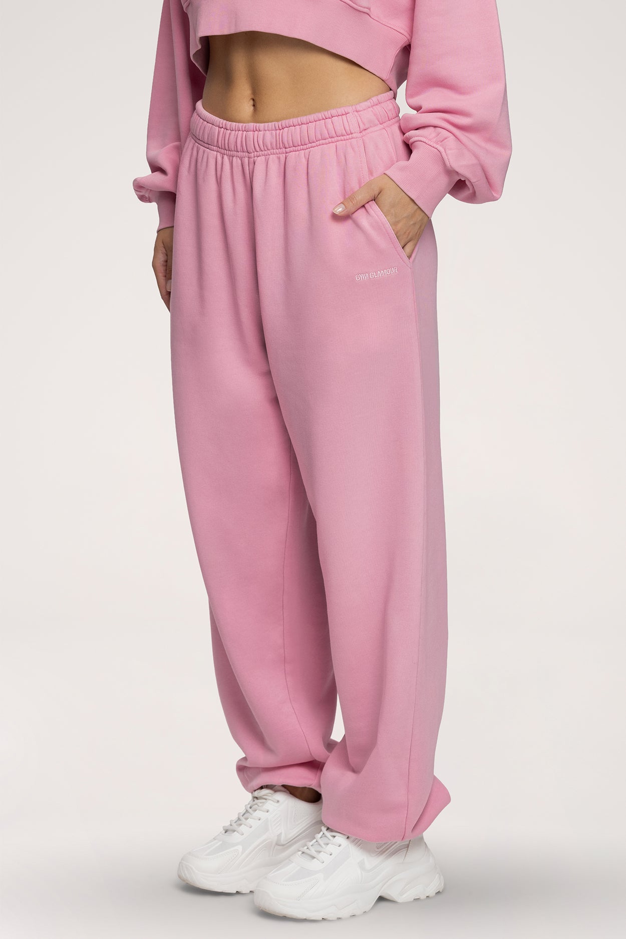 Pantaloni de trening cu manșetă Easy light pink