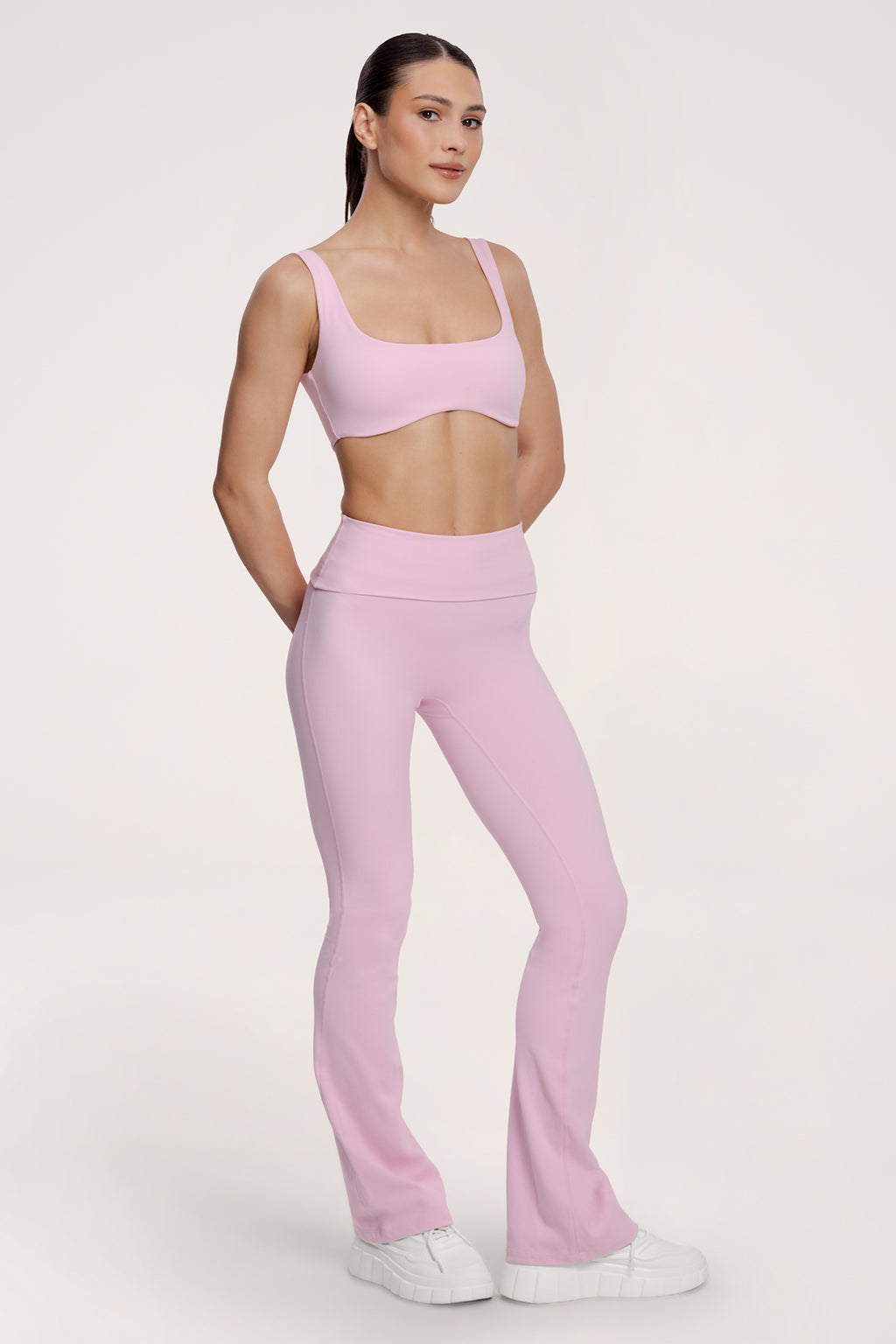 Colanți evazați pilates era pink