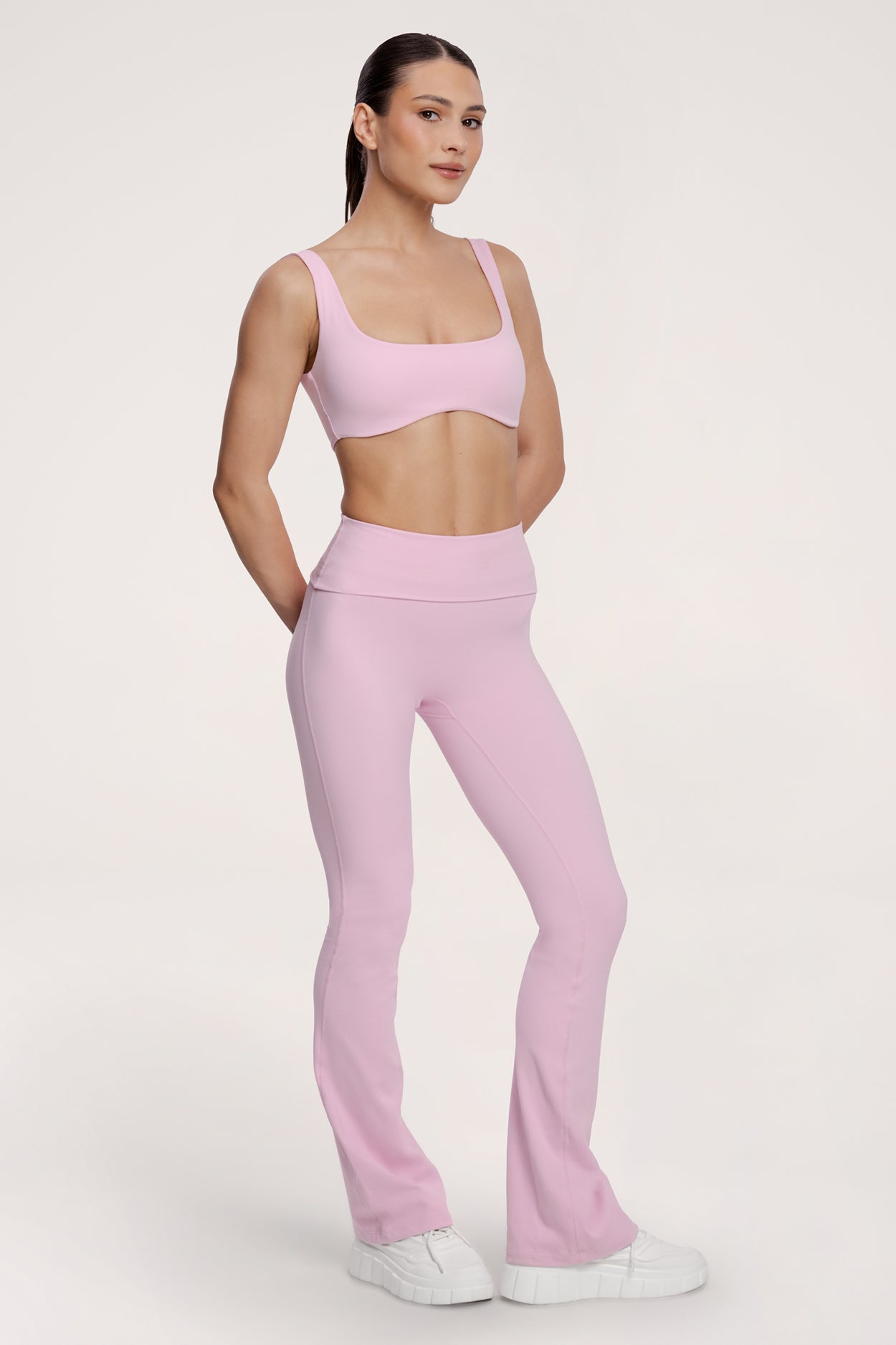 Colanți evazați pilates era pink