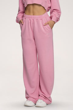 Pantaloni de trening cu croială dreaptă Easy light pink