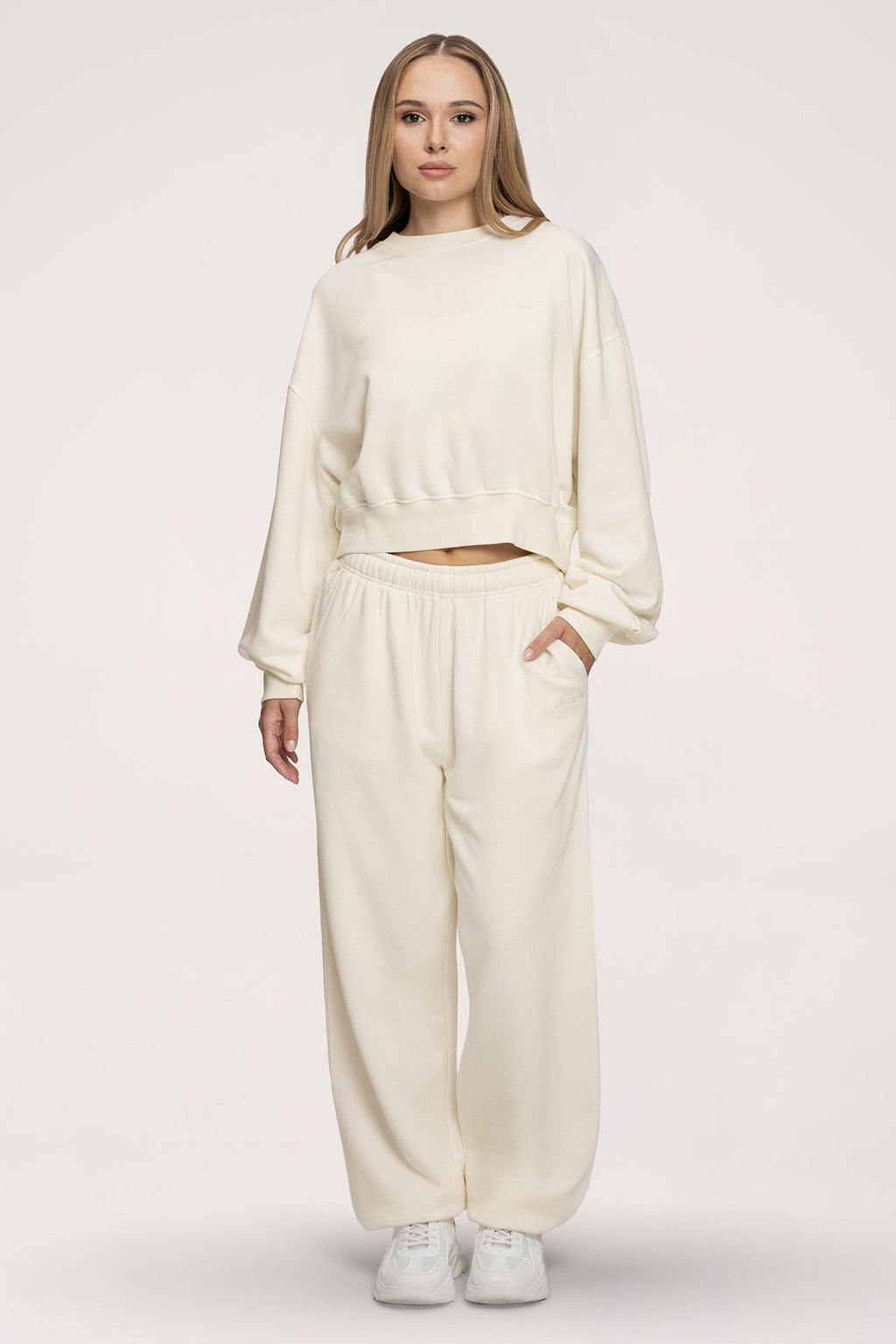 Pantaloni de trening cu manșetă Easy off white
