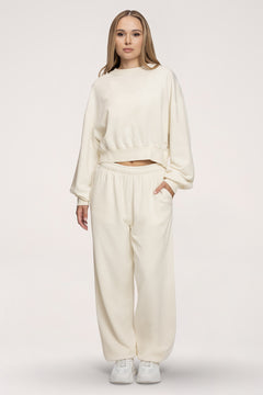 Pantaloni de trening cu manșetă Easy off white