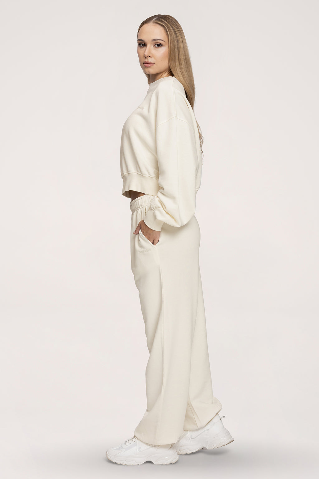 Pantaloni de trening cu manșetă Easy off white