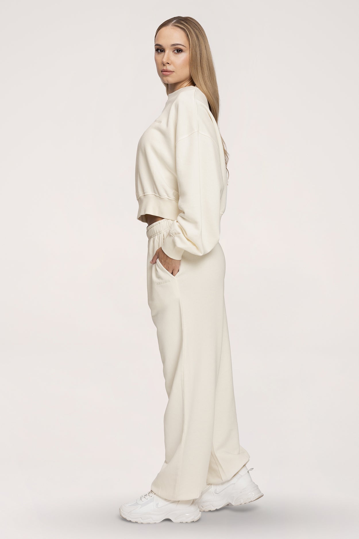 Pantaloni de trening cu manșetă Easy off white
