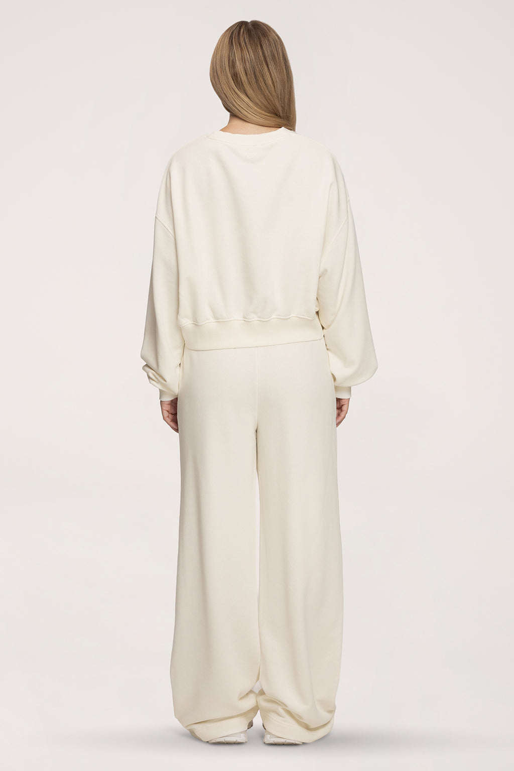 Pantaloni de trening cu croială dreaptă Easy off white